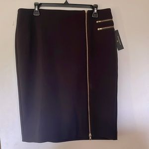 NWT pencil skirt with gold zipper details